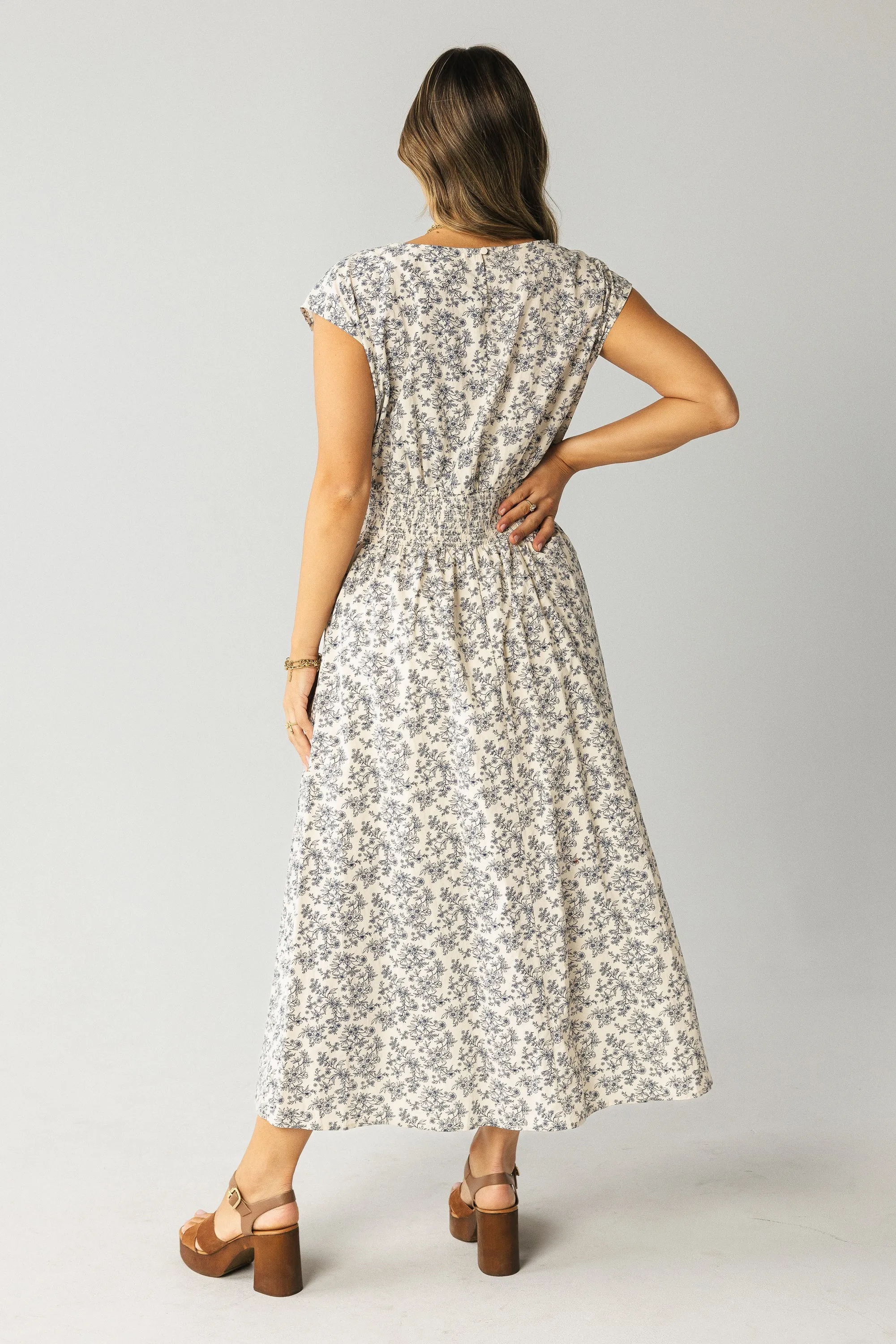 Heather Floral Maxi Dress in Blue - FINAL SALE sold by bohme product image thumbnail 5