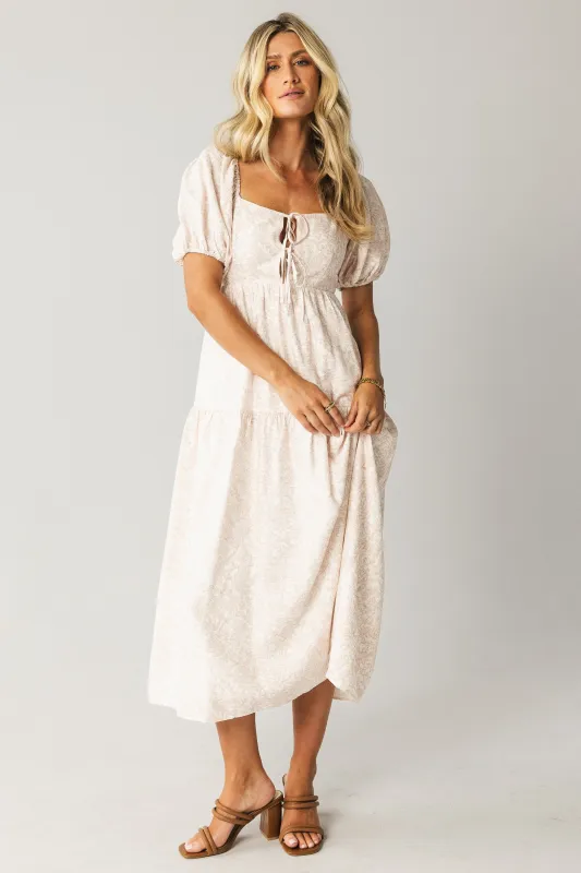Kelsie Floral Midi Dress in Pink sold by bohme