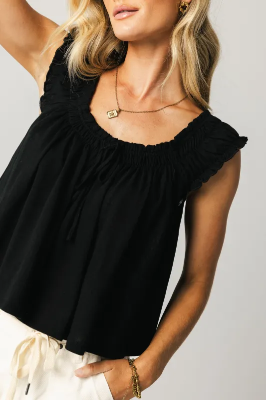 Casey Relaxed Top in Black sold by bohme