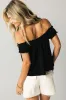 Casey Relaxed Top in Black sold by bohme