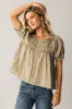 Ryder Ruffle Blouse in Olive sold by bohme
