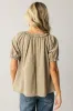 Ryder Ruffle Blouse in Olive sold by bohme