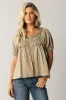Ryder Ruffle Blouse in Olive sold by bohme