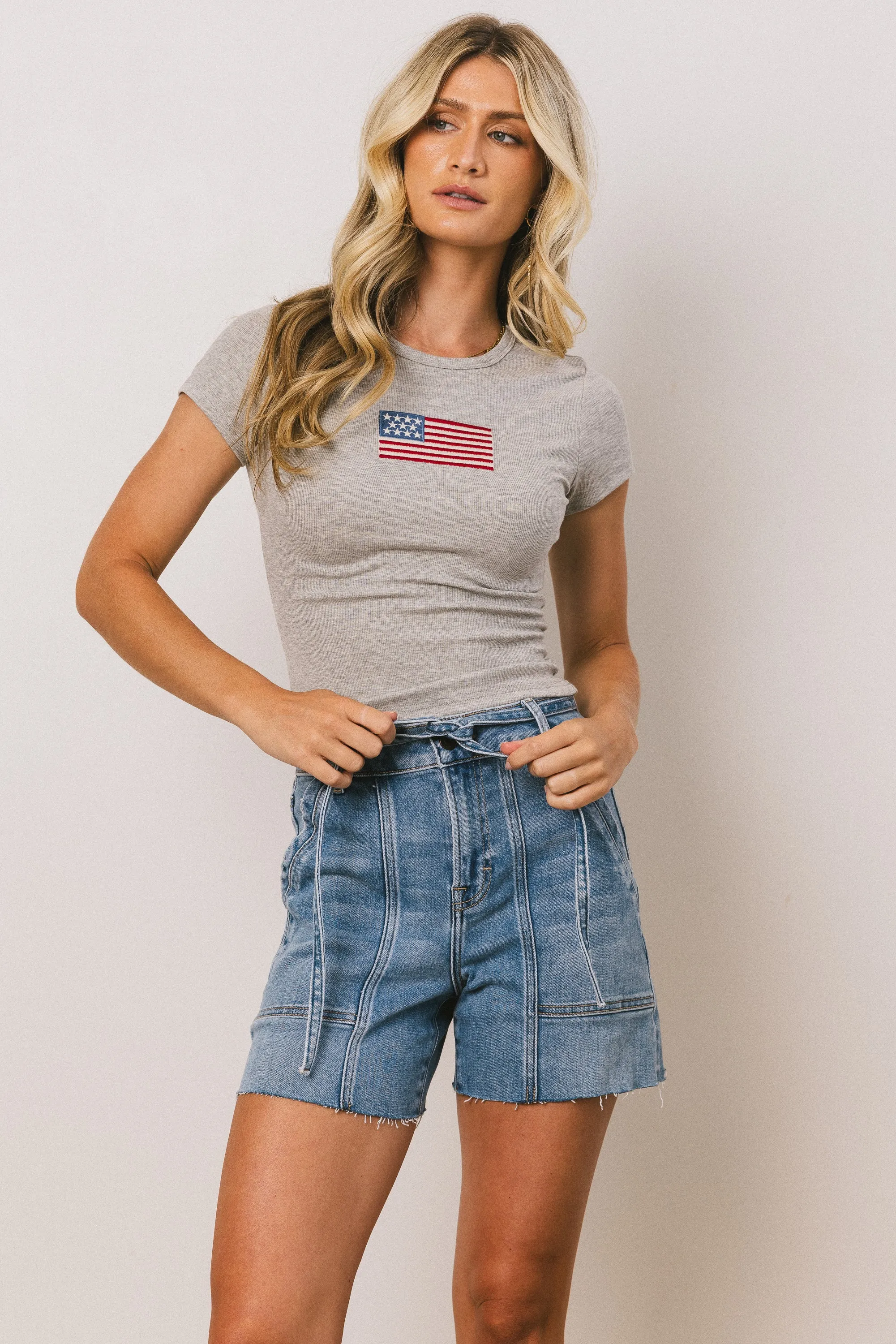 American Flag Tee in Grey - FINAL SALE sold by bohme product image thumbnail 2