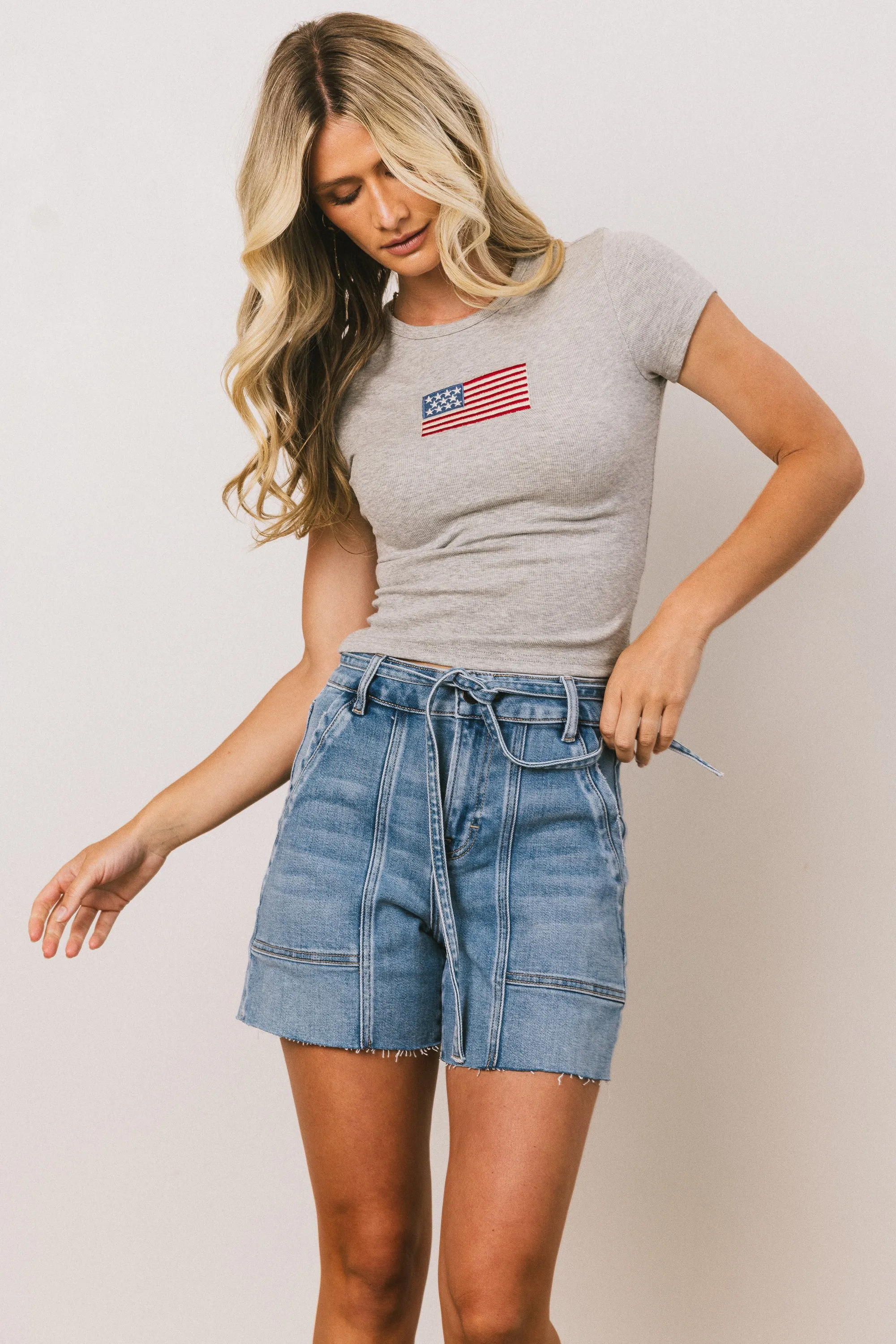 American Flag Tee in Grey - FINAL SALE sold by bohme product image thumbnail 3