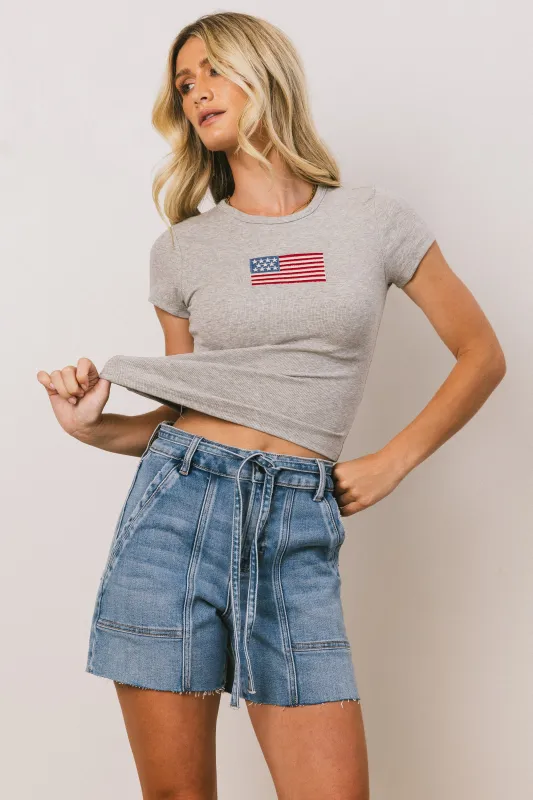 American Flag Tee in Grey - FINAL SALE sold by bohme