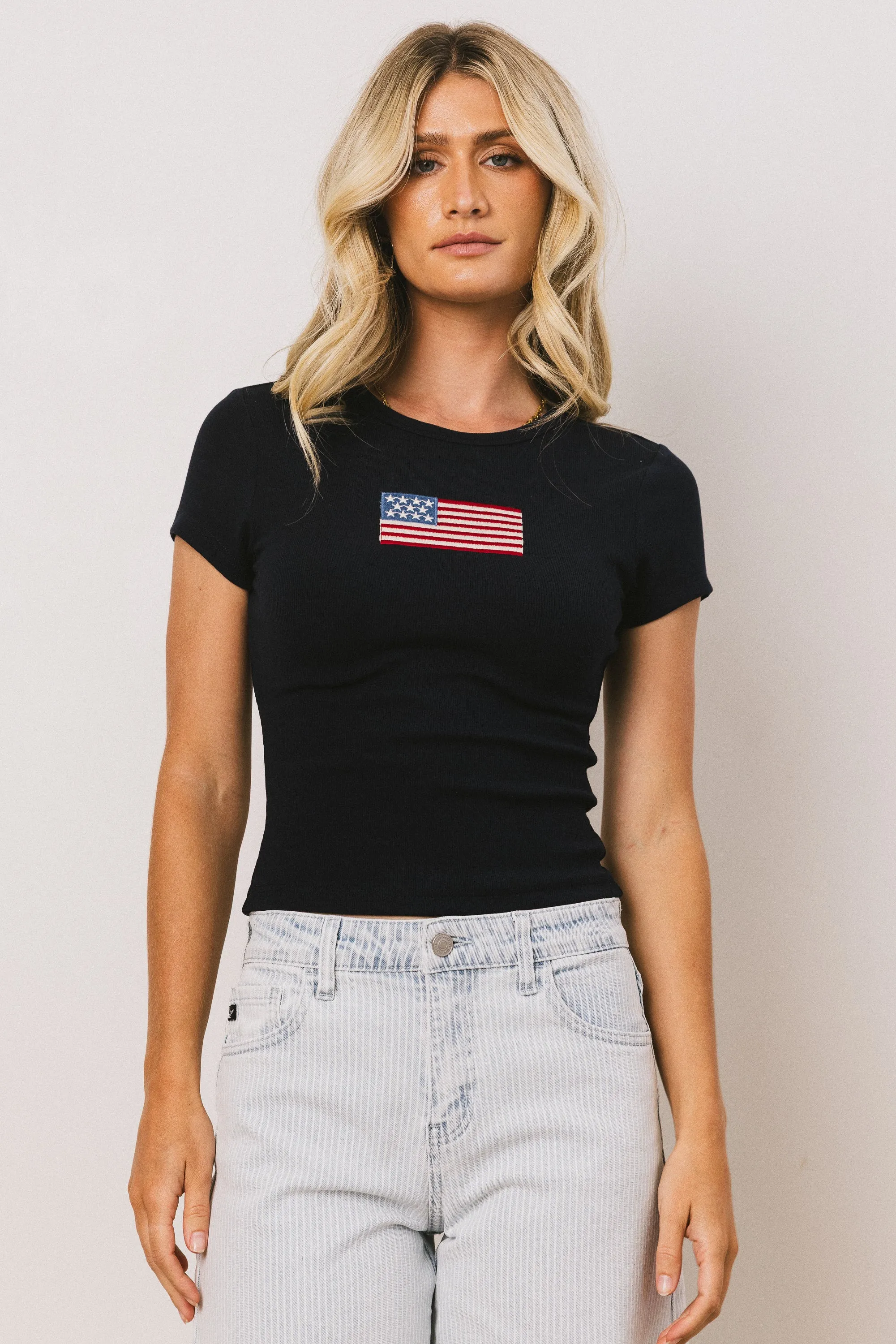 American Flag Tee in Navy - FINAL SALE sold by bohme product image thumbnail 4