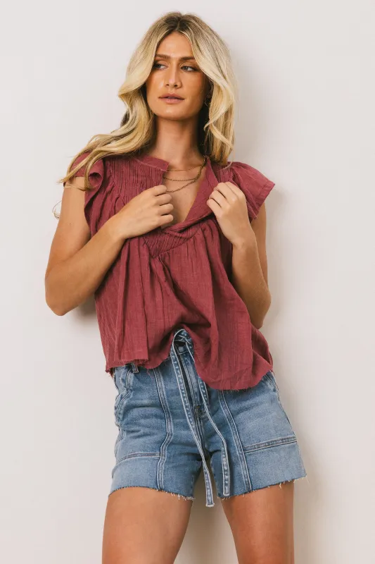 Leia Blouse in Berry - FINAL SALE sold by bohme