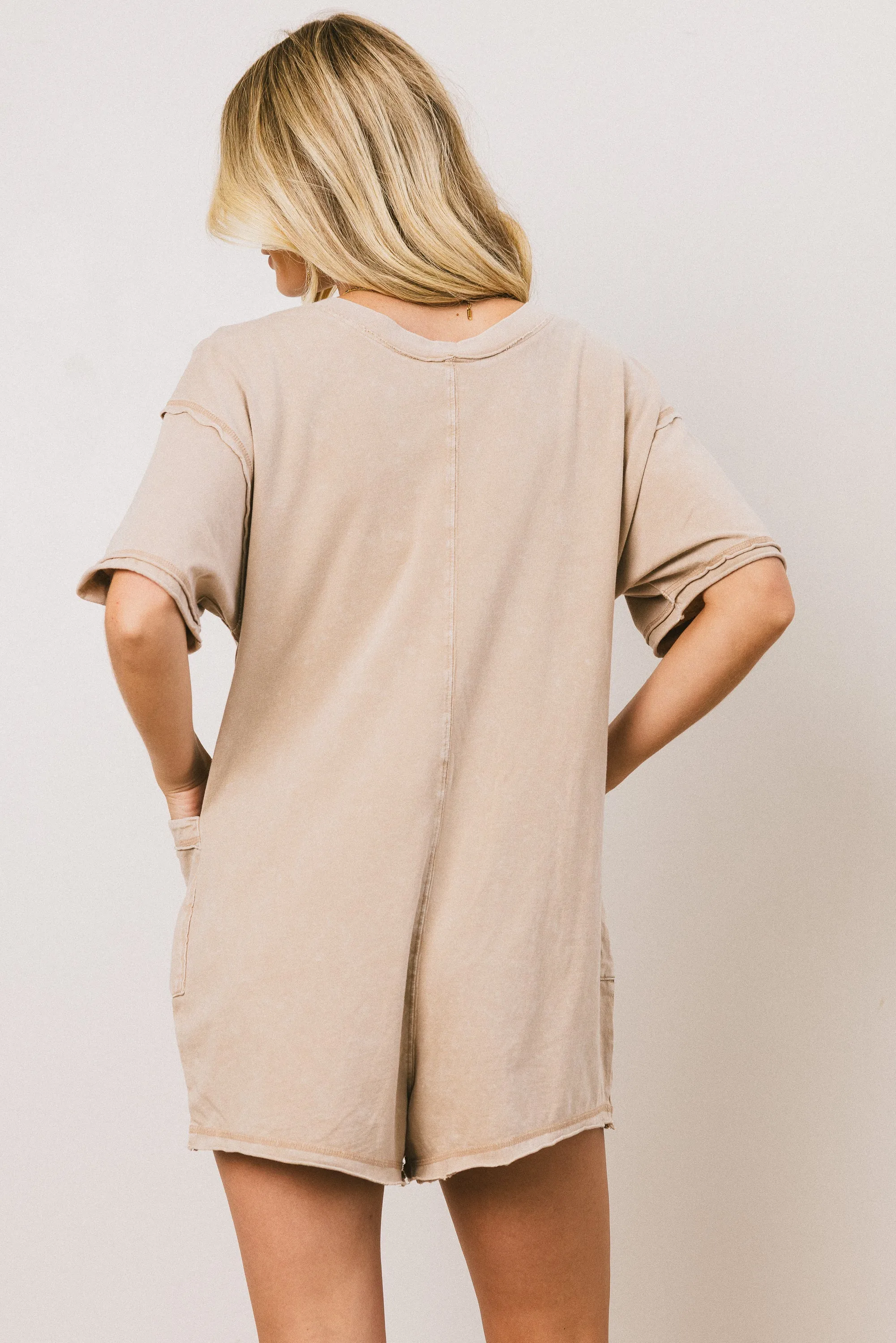 Lynn Relaxed Romper in Taupe - FINAL SALE sold by bohme product image thumbnail 3