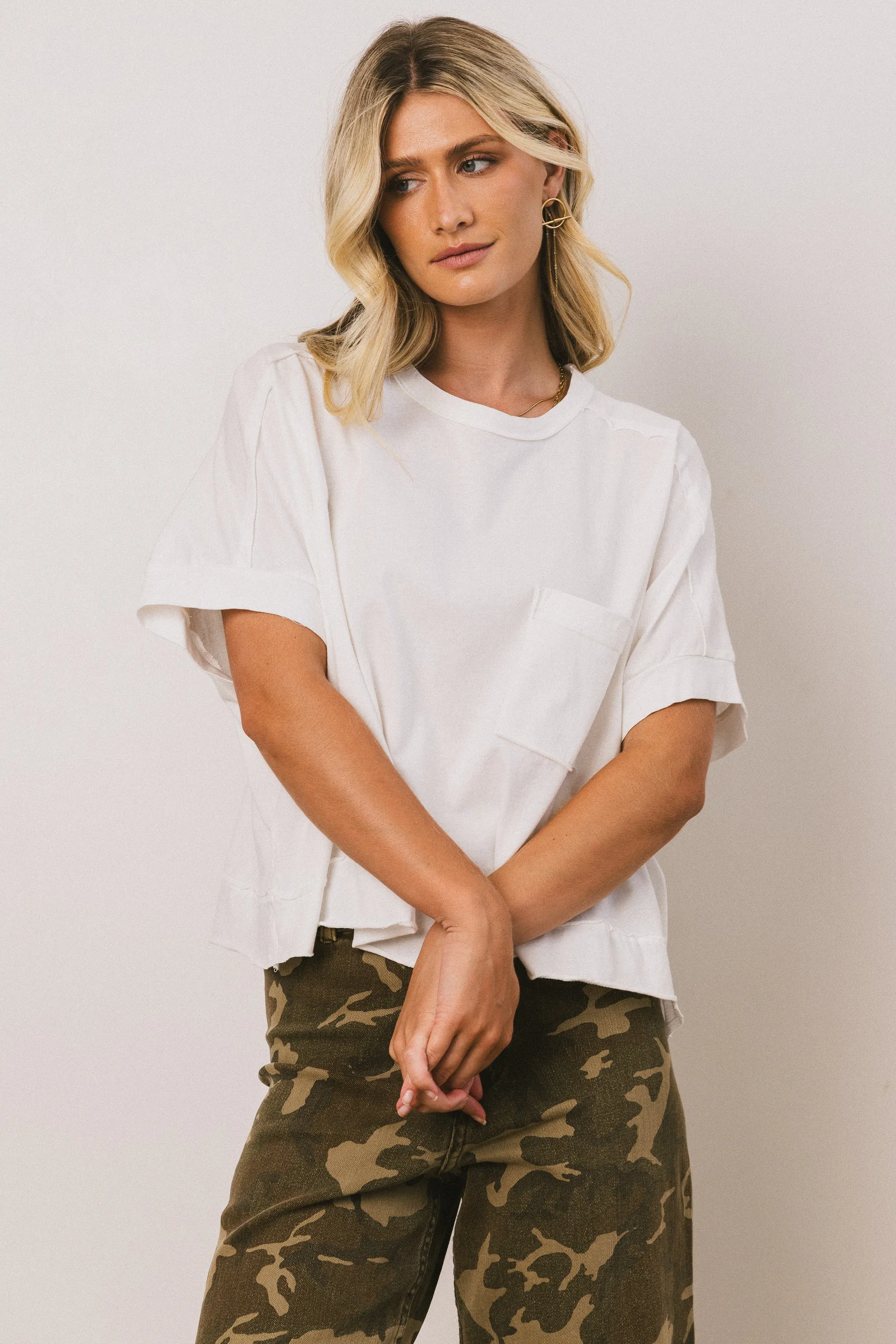 Ria Boxy Tee in White sold by bohme product image thumbnail 4