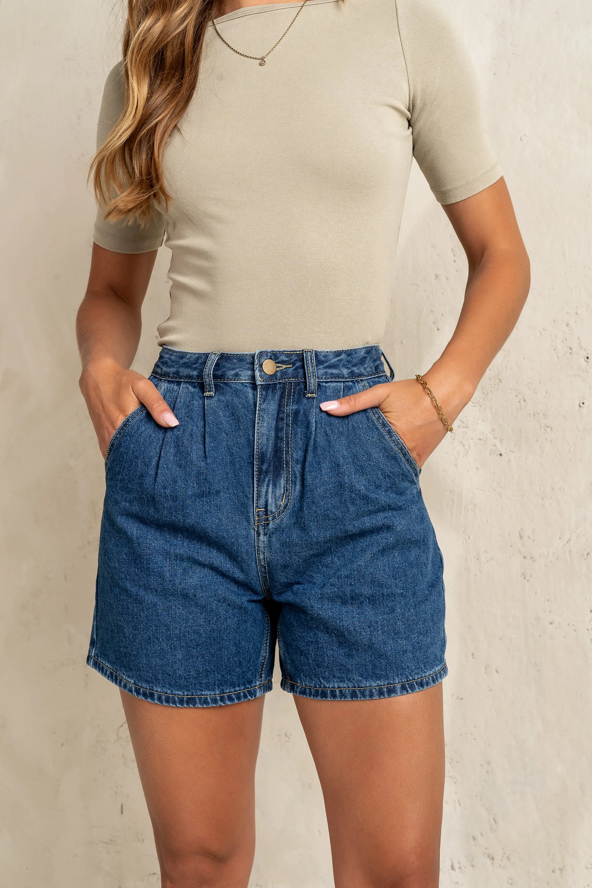 Mabel Denim Shorts sold by bohme