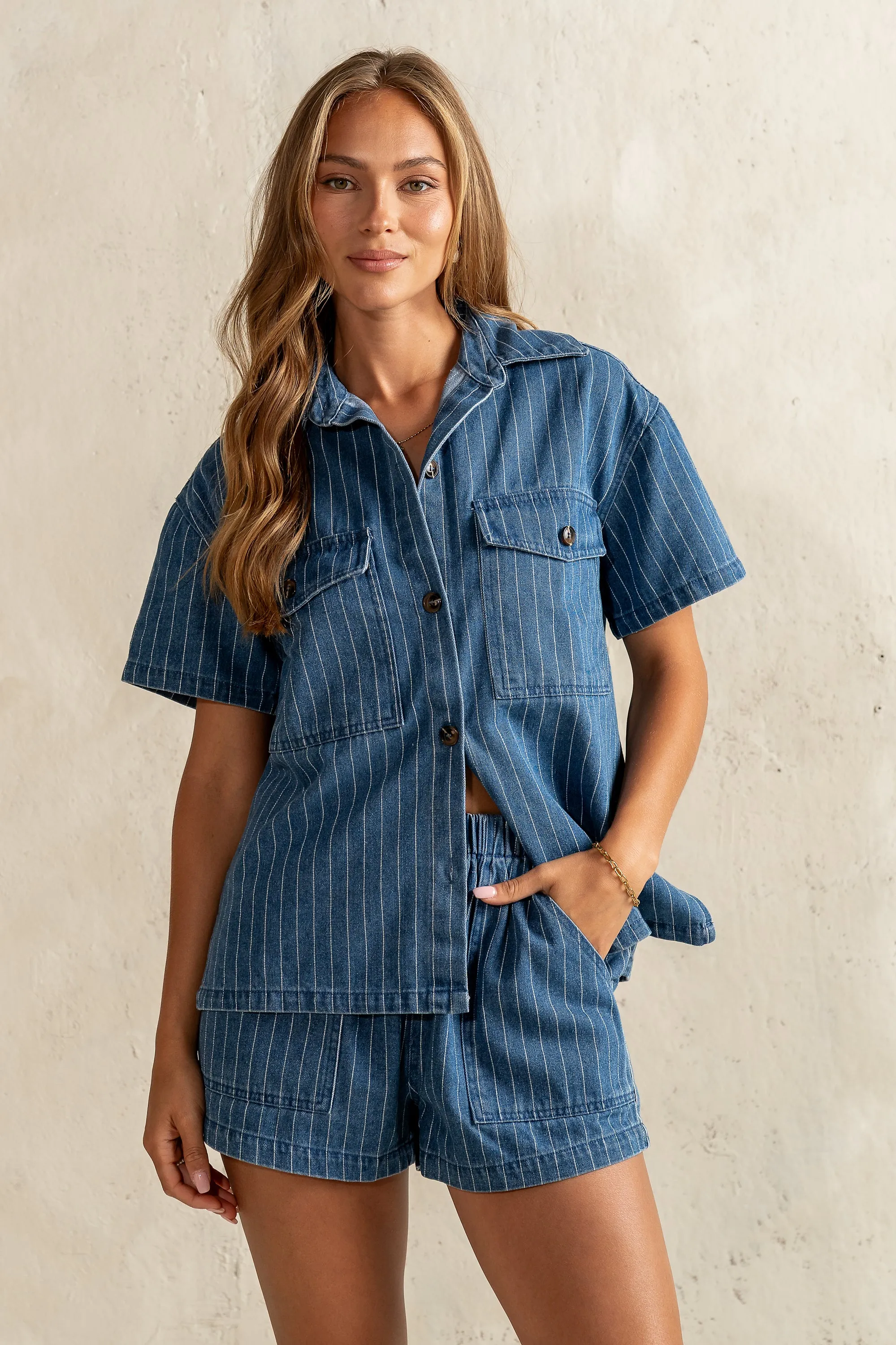 Daisy Striped Button Up sold by bohme product image thumbnail 4