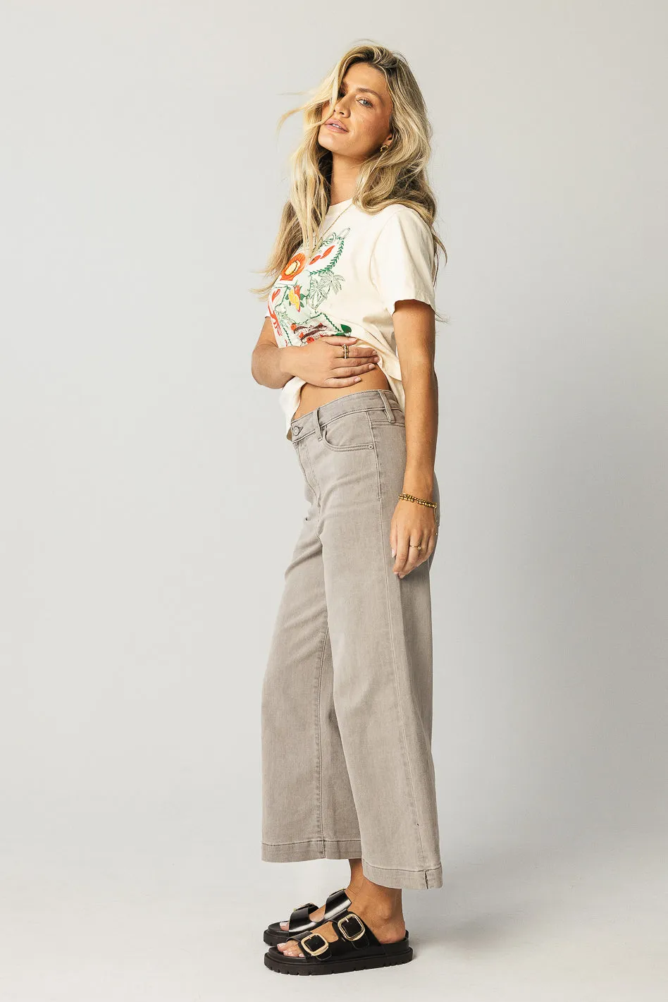 Oliver Extra Wide Leg Jeans in Gray - FINAL SALE sold by bohme product image thumbnail 4