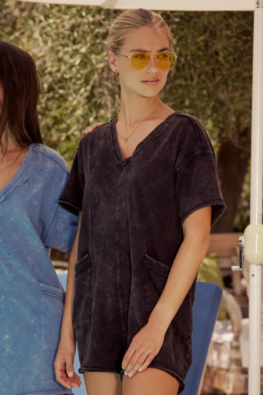 Lynn Relaxed Romper in Black - FINAL SALE sold by bohme