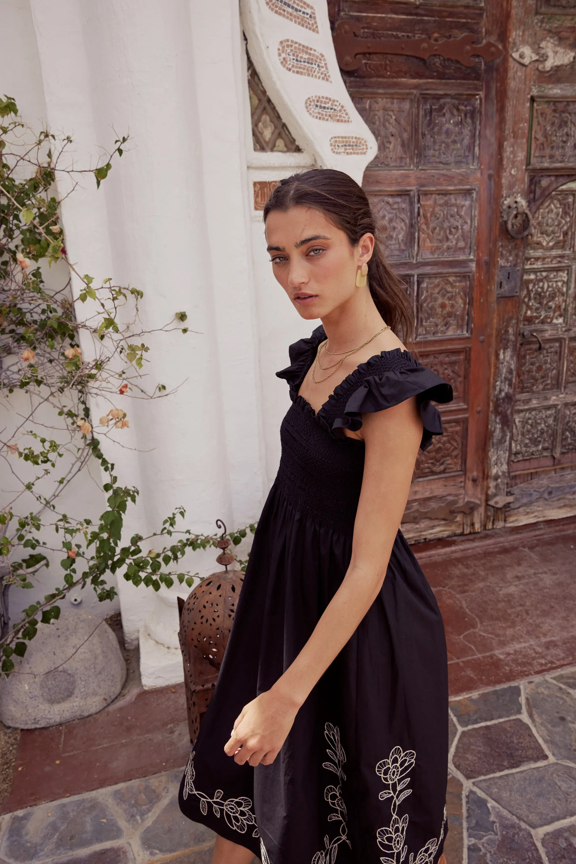 Lane Embroidered Midi Dress in Black - FINAL SALE sold by bohme product image thumbnail 5