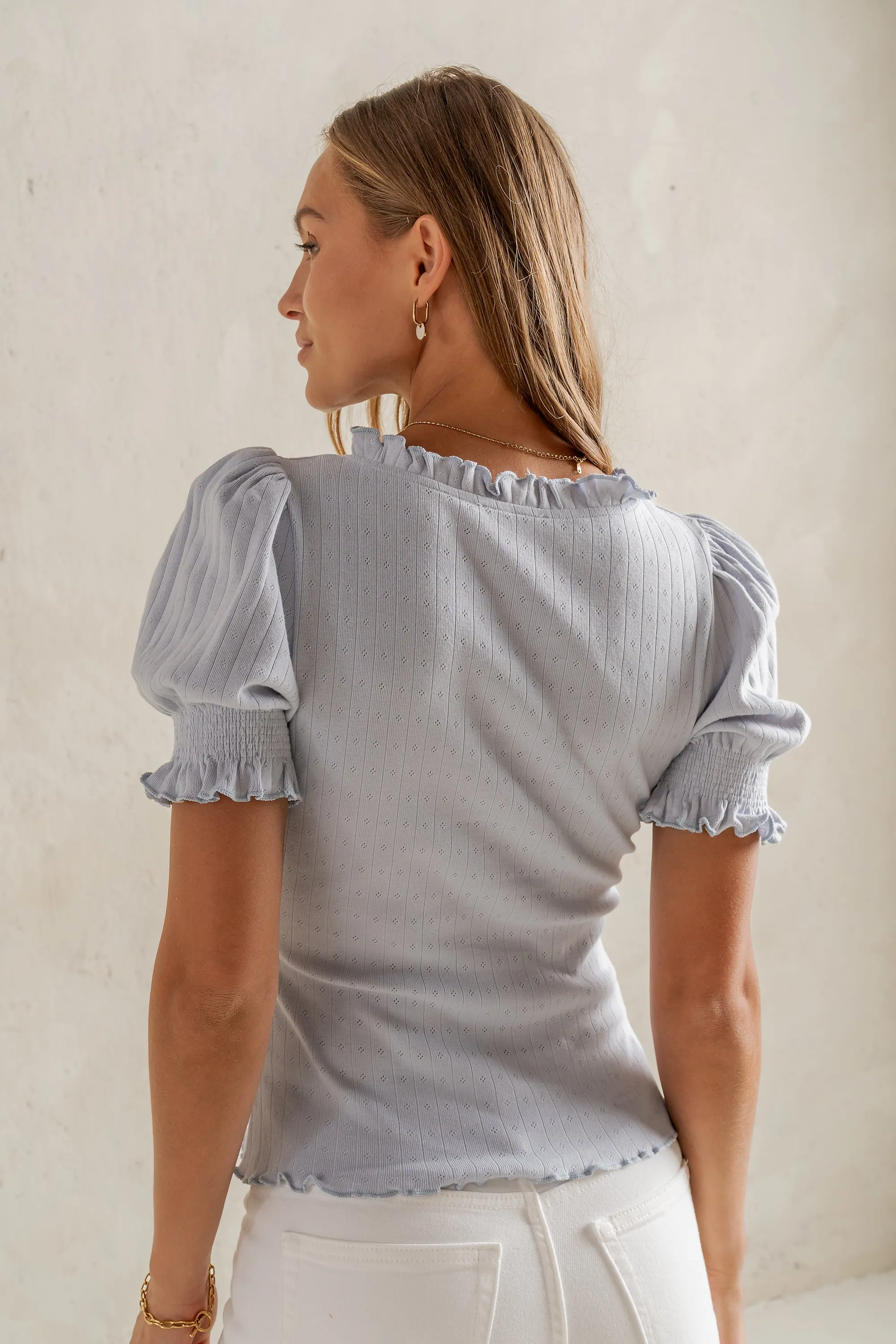 Violet Knit Top in Light Blue - FINAL SALE sold by bohme product image thumbnail 4