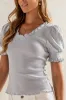 Violet Knit Top in Light Blue sold by bohme
