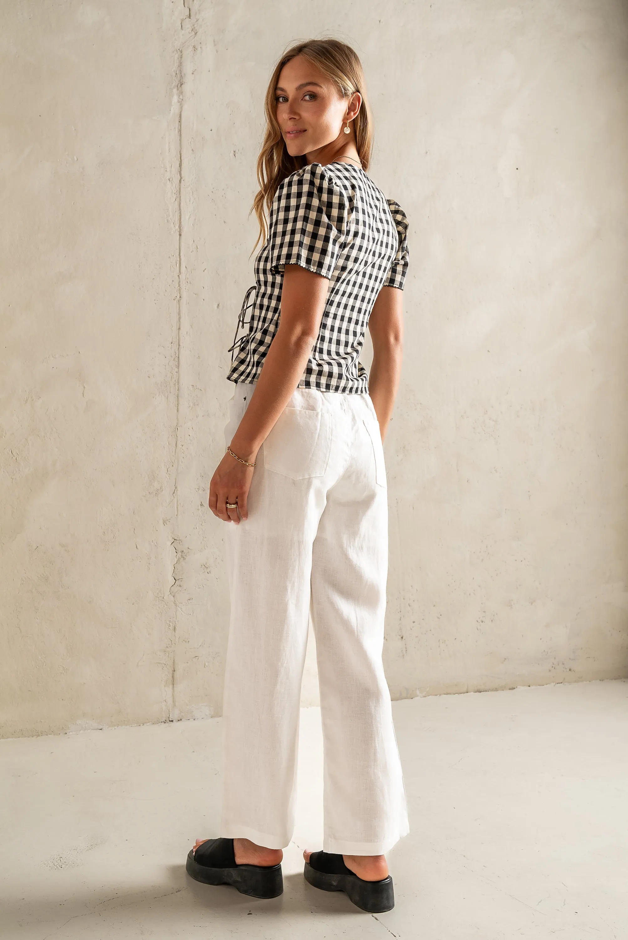 Callie Gingham Blouse in Black sold by bohme product image thumbnail 5