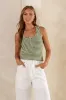 Sailor Striped Tank in Green sold by bohme