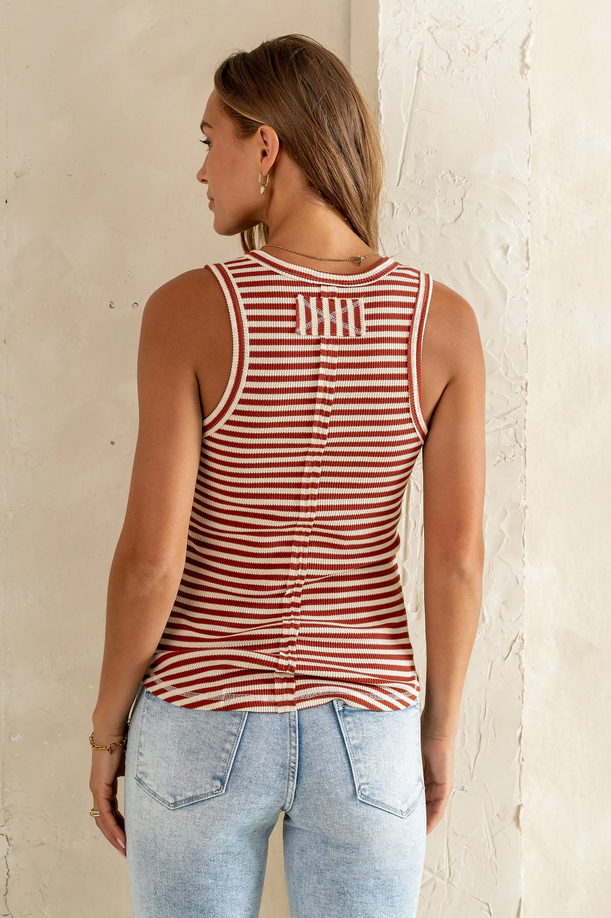 Sailor Striped Tank in Brick - FINAL SALE sold by bohme product image thumbnail 3
