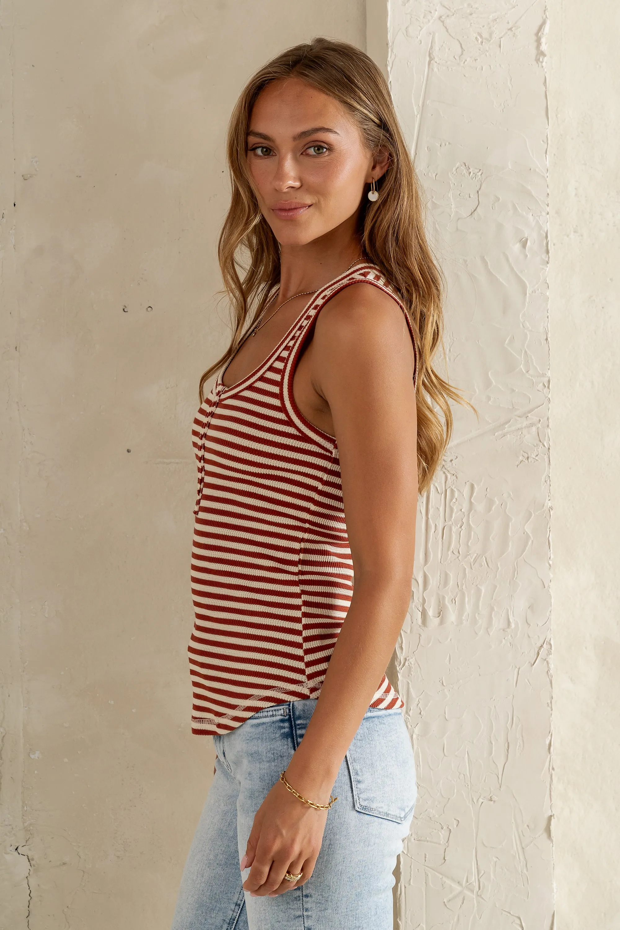 Sailor Striped Tank in Brick - FINAL SALE sold by bohme product image thumbnail 5