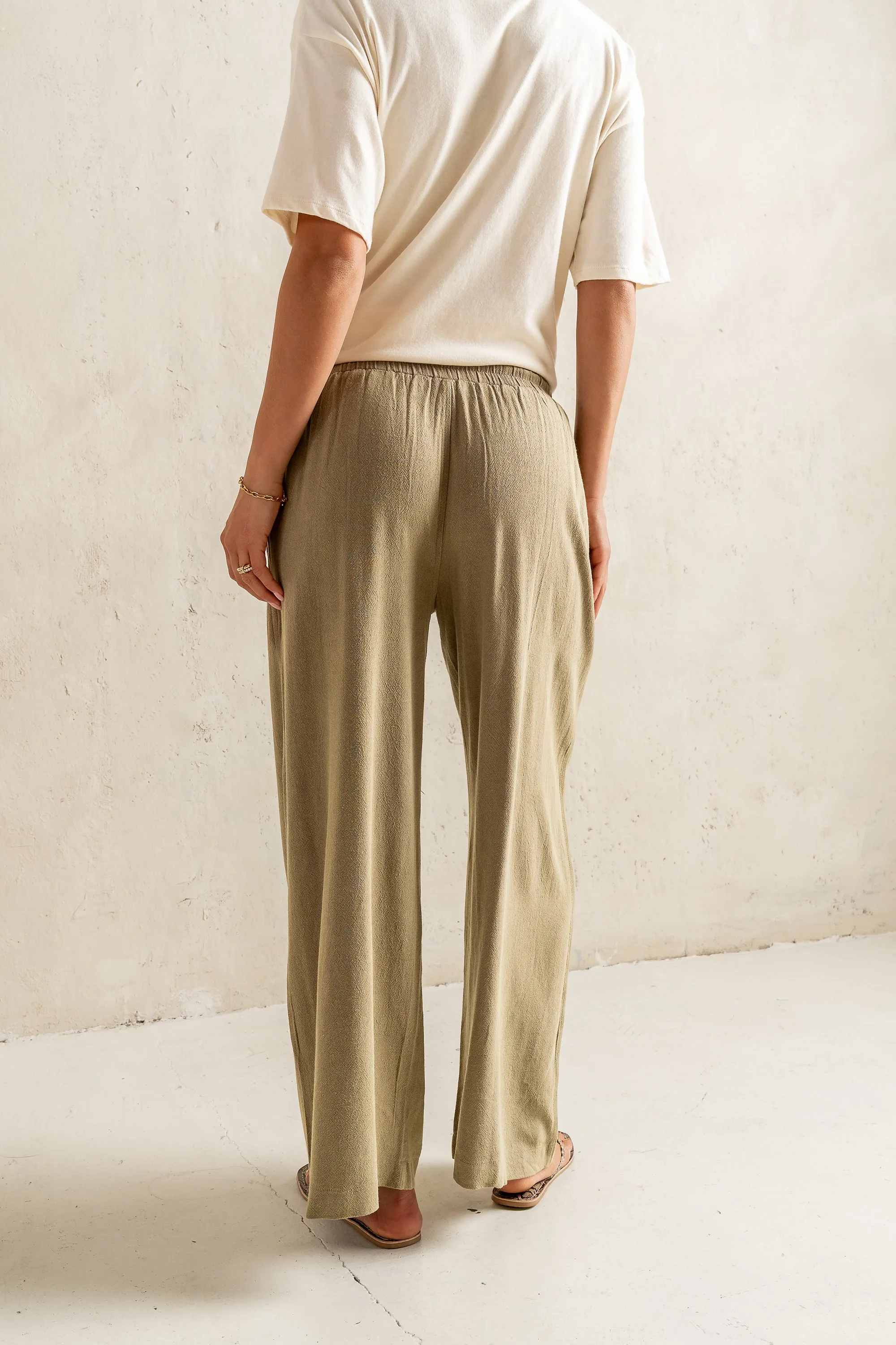 Nico Wide Leg Pants in Olive - FINAL SALE sold by bohme product image thumbnail 3