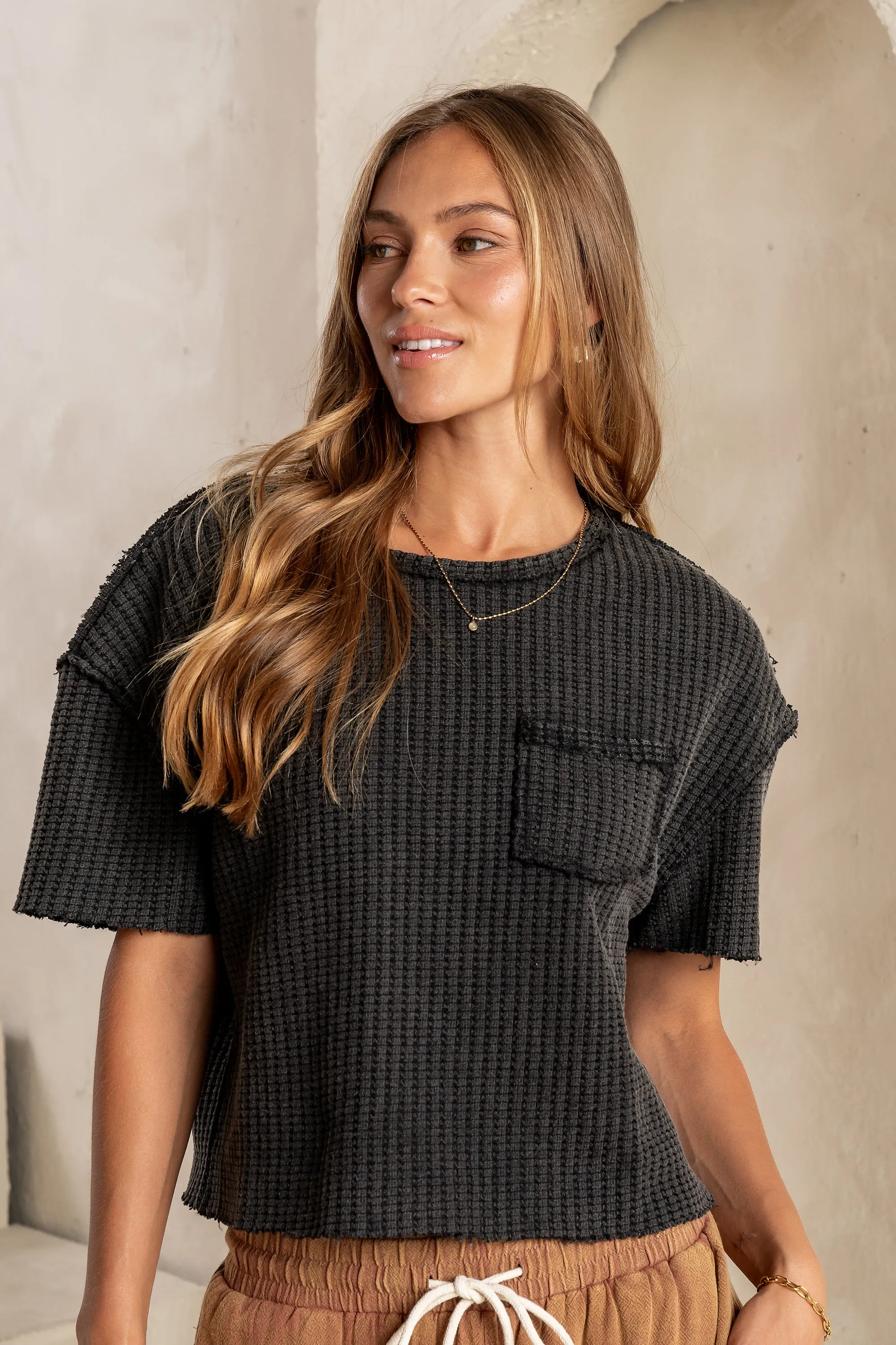 Amaya Knit Tee in Black - FINAL SALE sold by bohme product image thumbnail 4