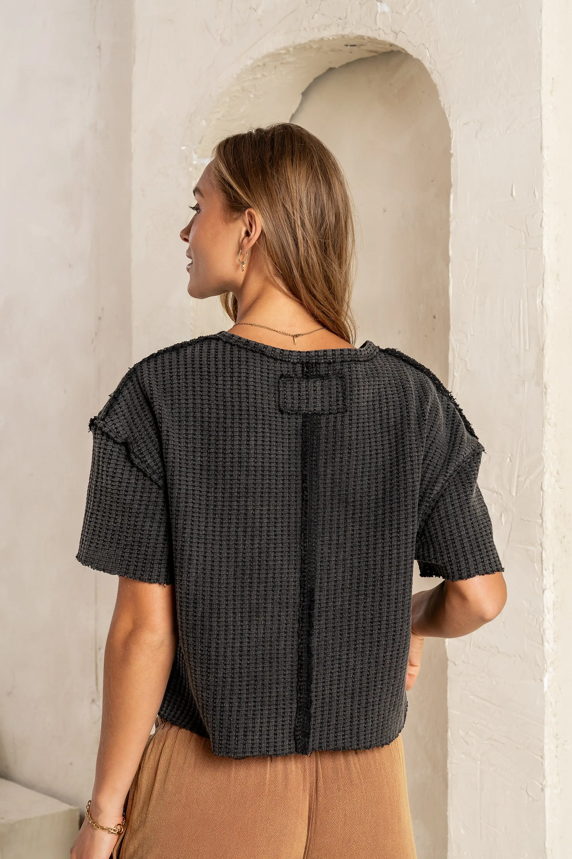 Amaya Knit Tee in Black - FINAL SALE sold by bohme product image thumbnail 2