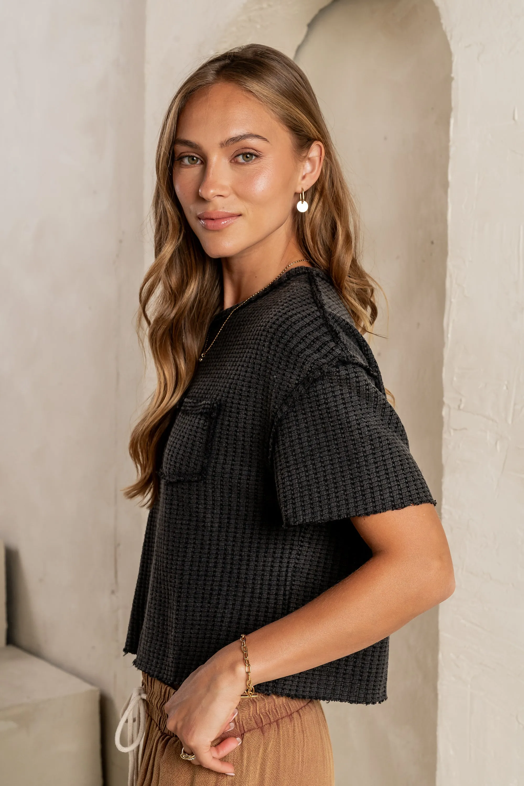 Amaya Knit Tee in Black - FINAL SALE sold by bohme product image thumbnail 3