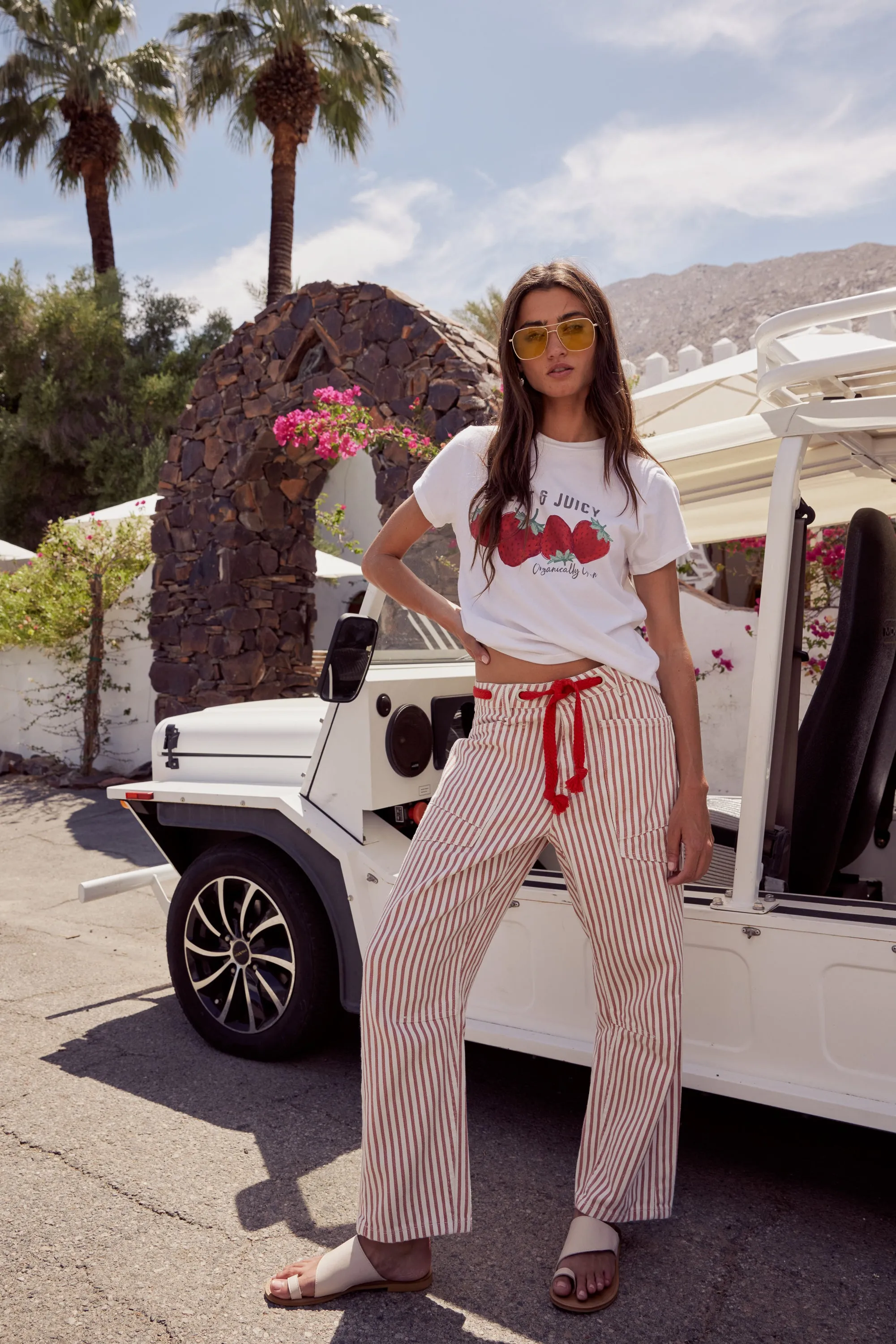 Jocelyn Barrel Jeans in Rust Stripe sold by bohme product image thumbnail 5