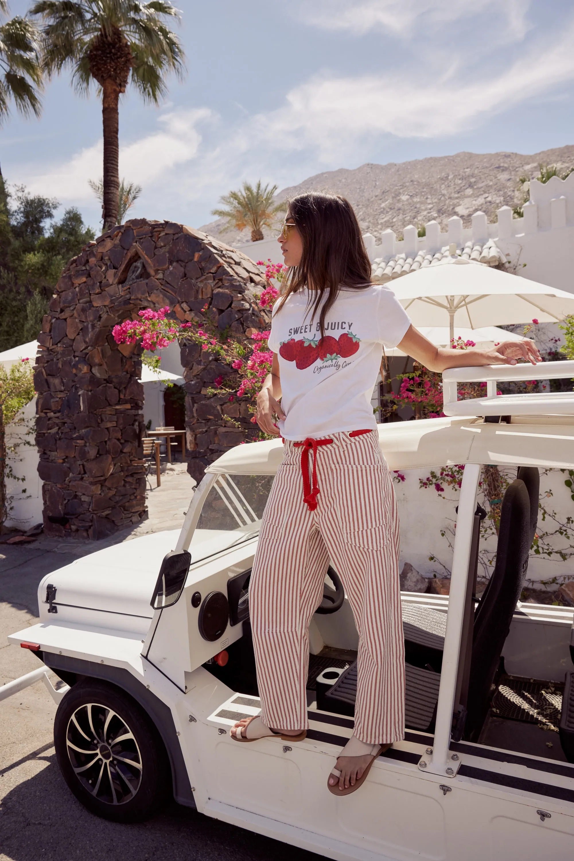 Jocelyn Barrel Jeans in Rust Stripe sold by bohme product image thumbnail 4