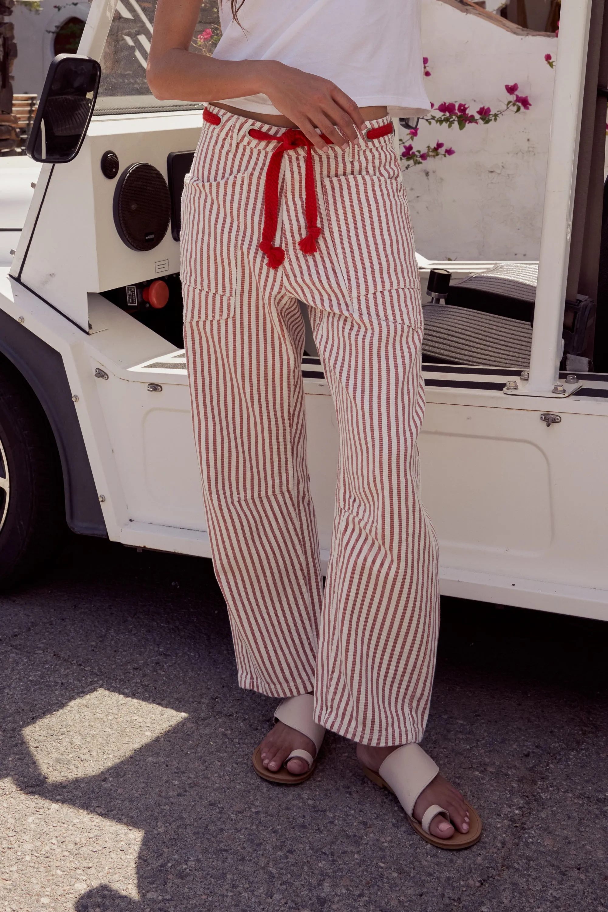 Jocelyn Barrel Jeans in Rust Stripe sold by bohme product image thumbnail 3