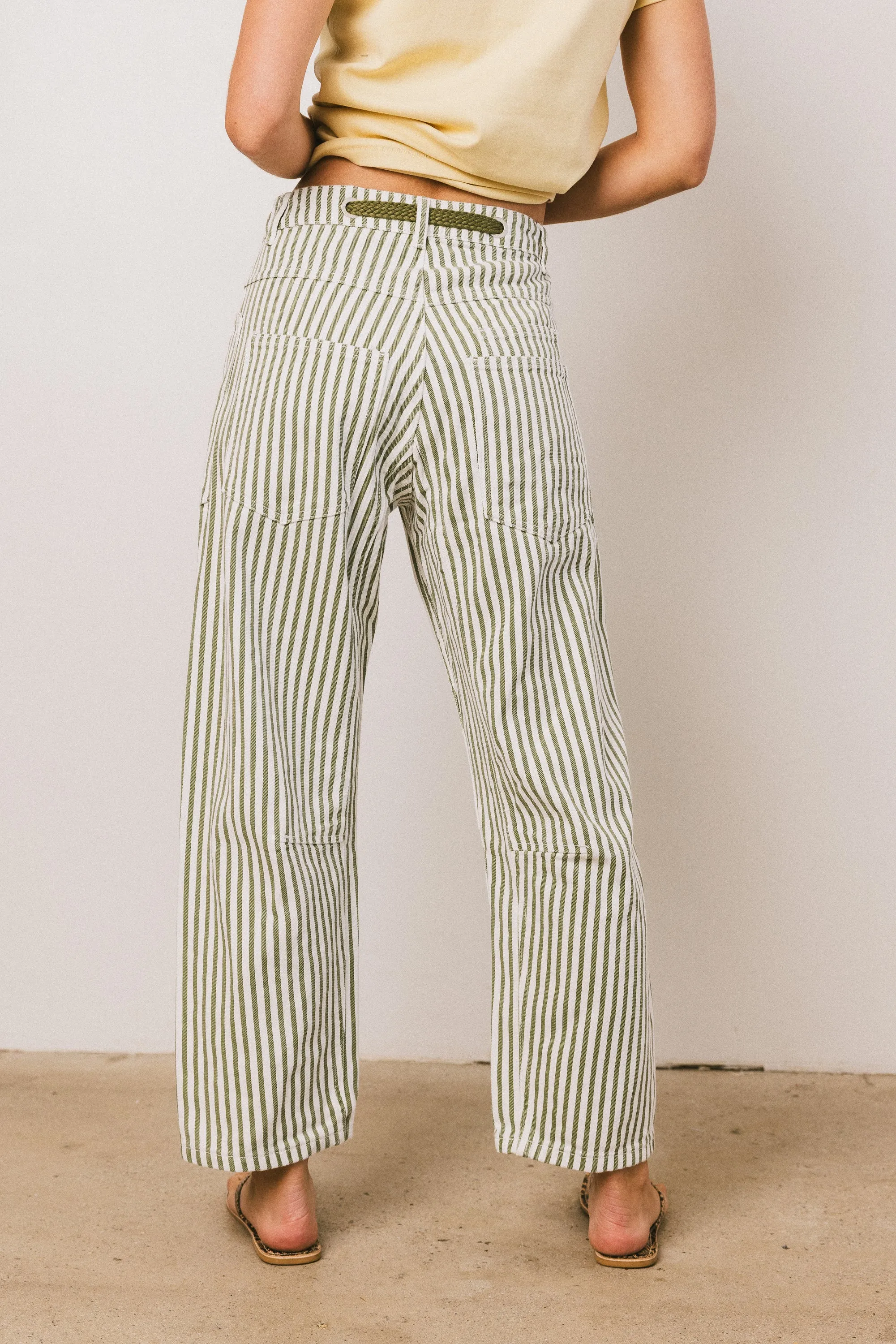 Jocelyn Barrel Jeans in Green Stripe - FINAL SALE sold by bohme product image thumbnail 4