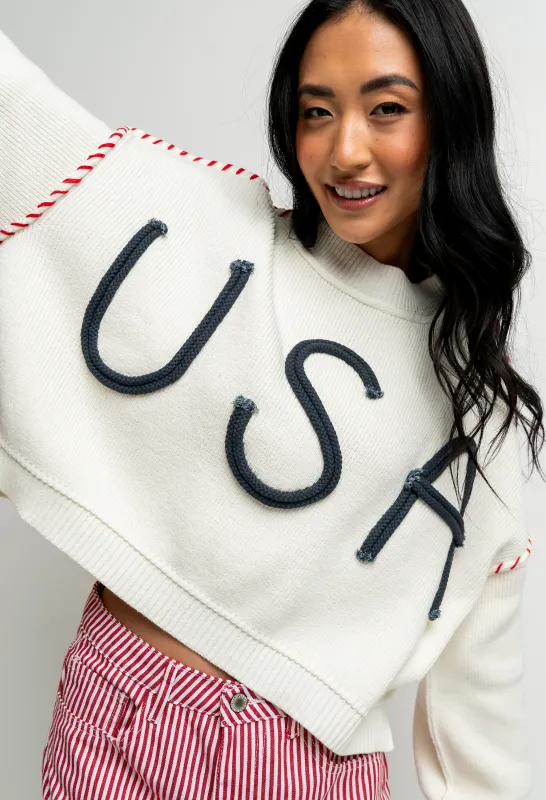 USA Oversized Sweater in Off White - FINAL SALE sold by bohme