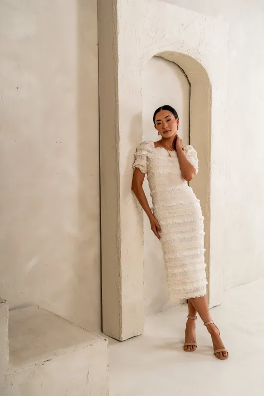 Stevie Smocked Maxi Dress sold by bohme
