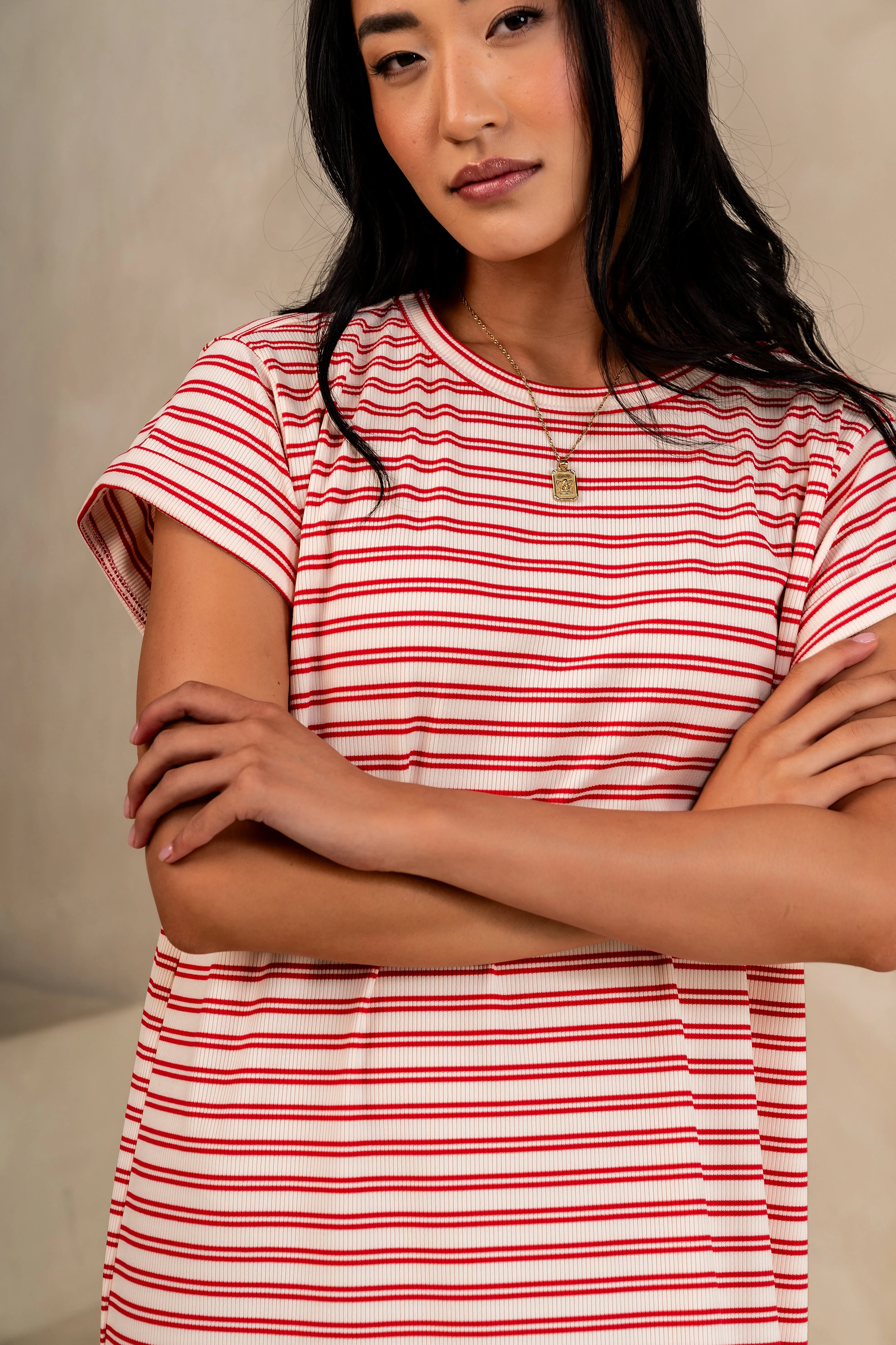 Esme Striped Maxi Dress in Red - FINAL SALE sold by bohme product image thumbnail 5