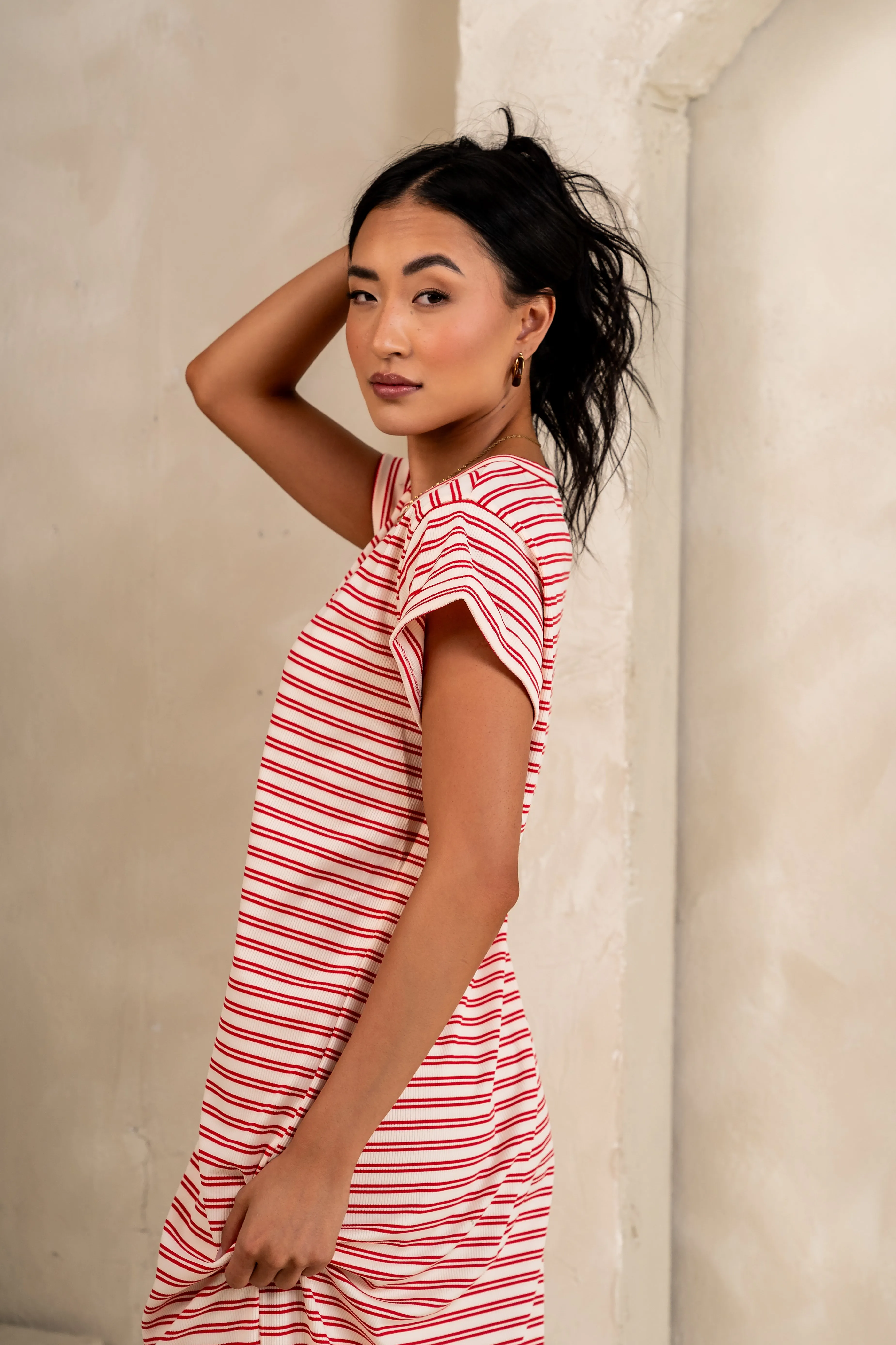 Esme Striped Maxi Dress in Red - FINAL SALE sold by bohme product image thumbnail 2