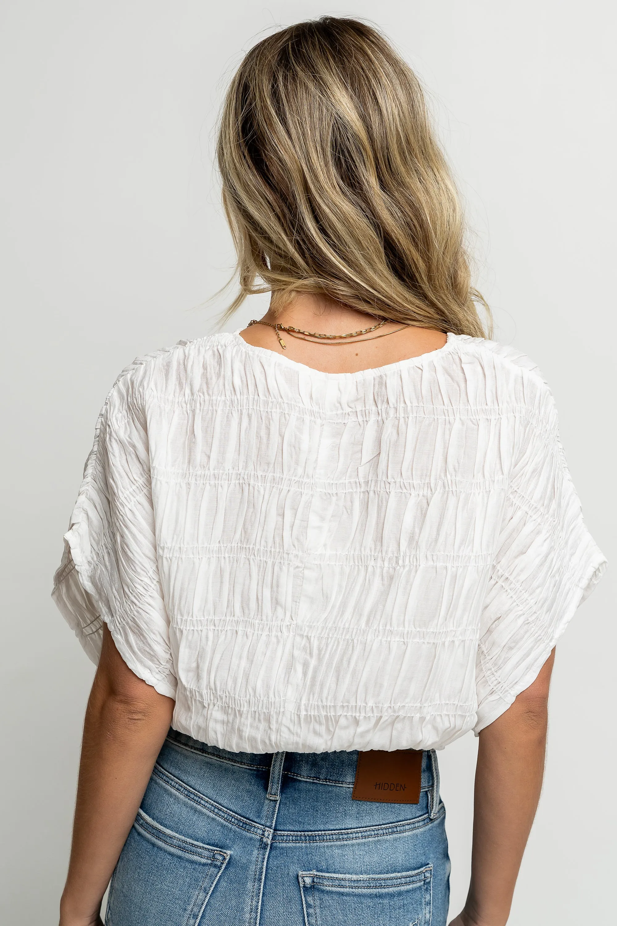 Alma Smocked Blouse in White - FINAL SALE sold by bohme product image thumbnail 5