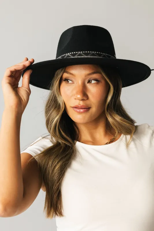 Geometric Felt Hat in Black sold by bohme