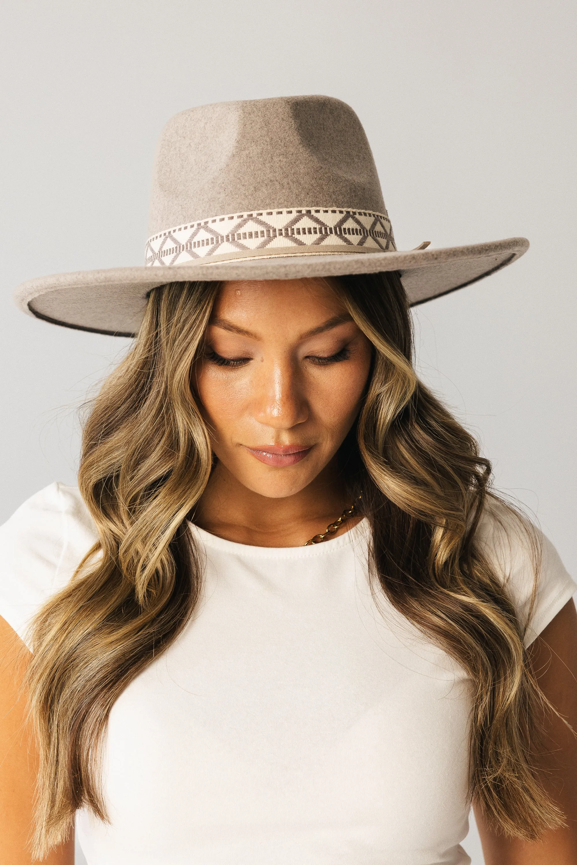 Geometric Felt Hat in Taupe sold by bohme product image thumbnail 2