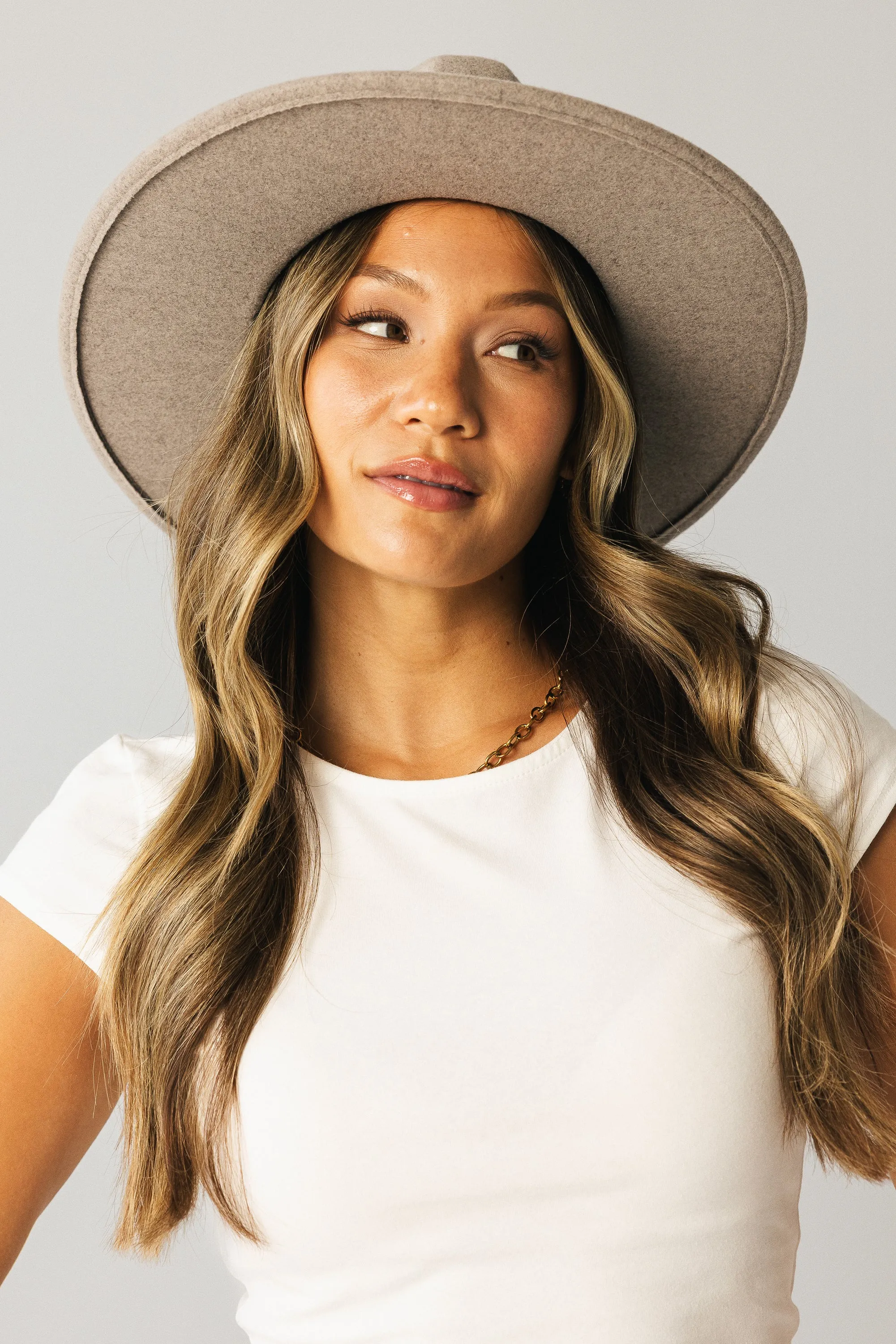 Geometric Felt Hat in Taupe sold by bohme product image thumbnail 5