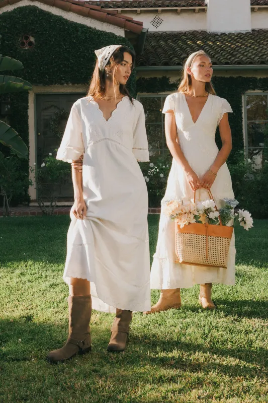 Paulina Embroidered Maxi Dress sold by bohme