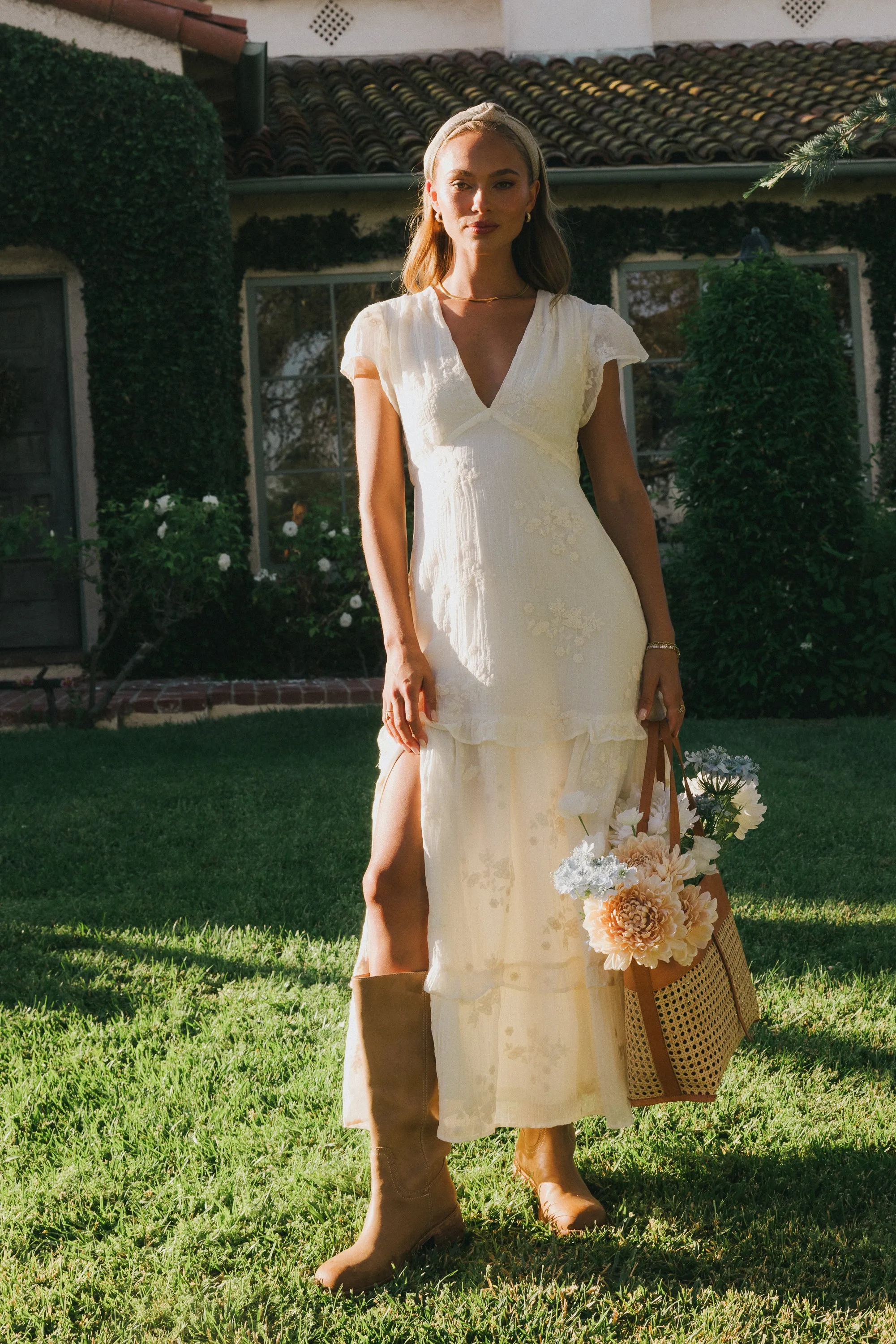 Sol Embroidered Maxi Dress sold by bohme