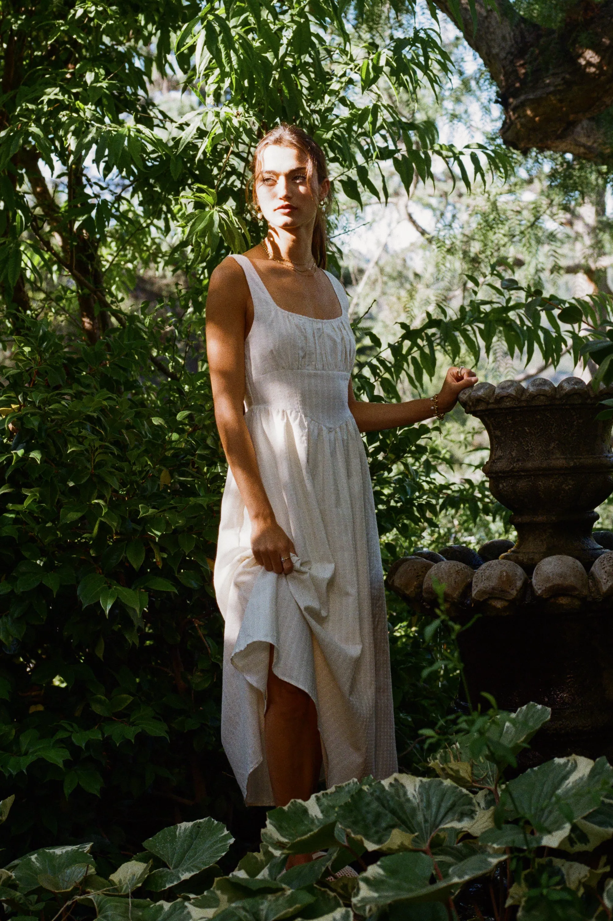 Raven Striped Midi Dress in Natural - FINAL SALE sold by bohme product image thumbnail 3