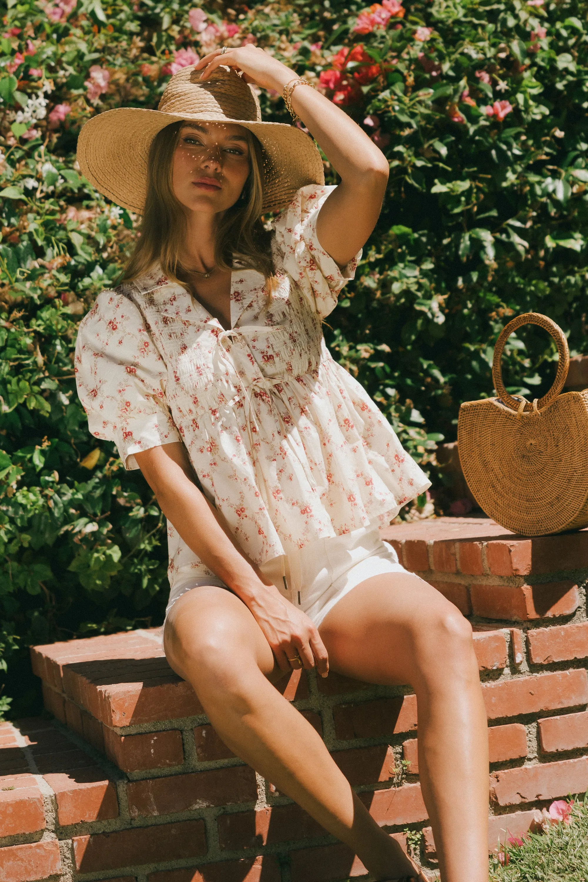 Denise Floral Blouse in Berry - FINAL SALE sold by bohme