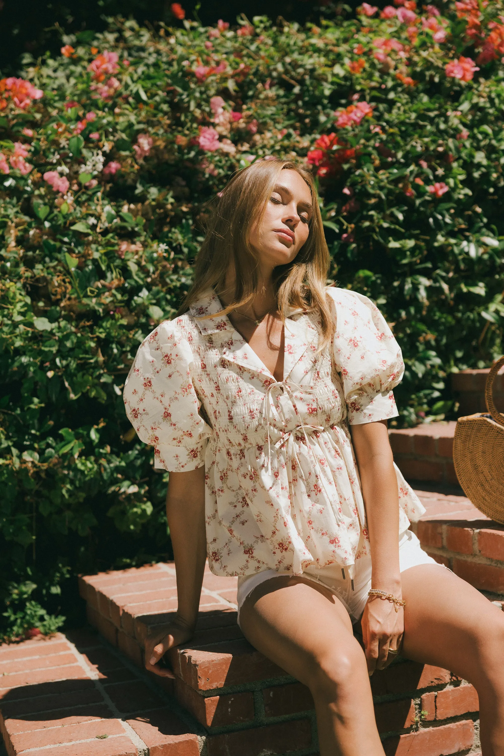 Denise Floral Blouse in Berry - FINAL SALE sold by bohme product image thumbnail 4