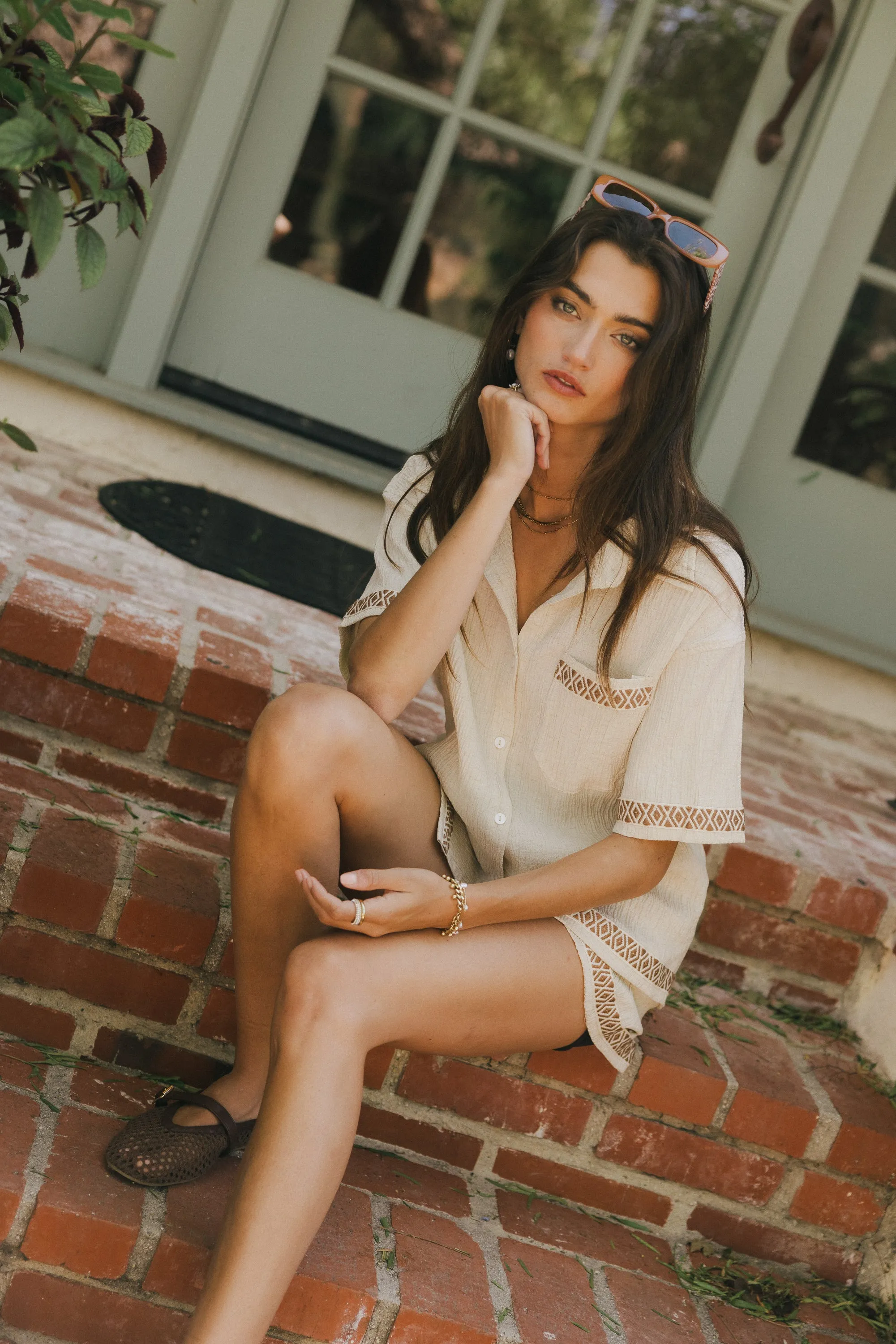 Charley Abstract Shorts in Natural - FINAL SALE sold by bohme product image thumbnail 4