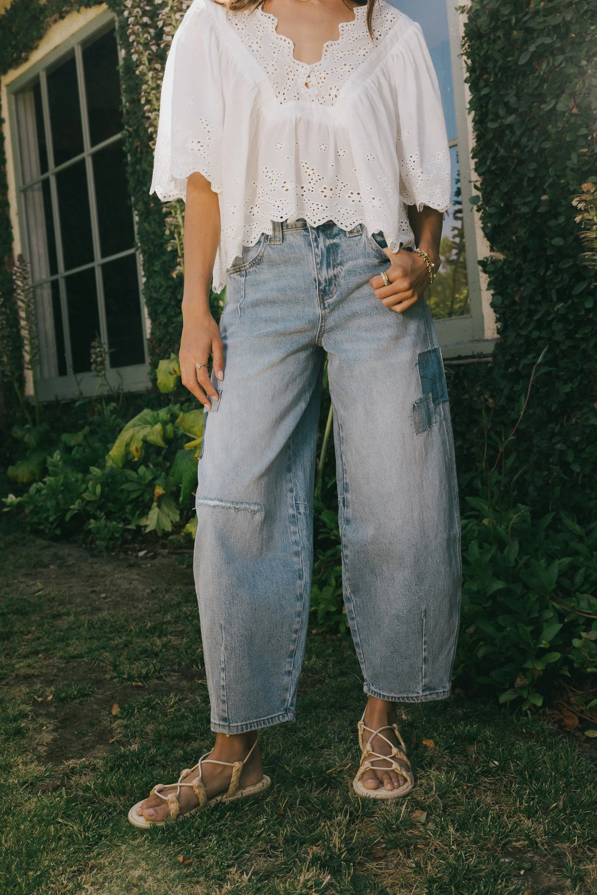 Jane Patchwork Barrel Jeans - FINAL SALE sold by bohme product image thumbnail 3