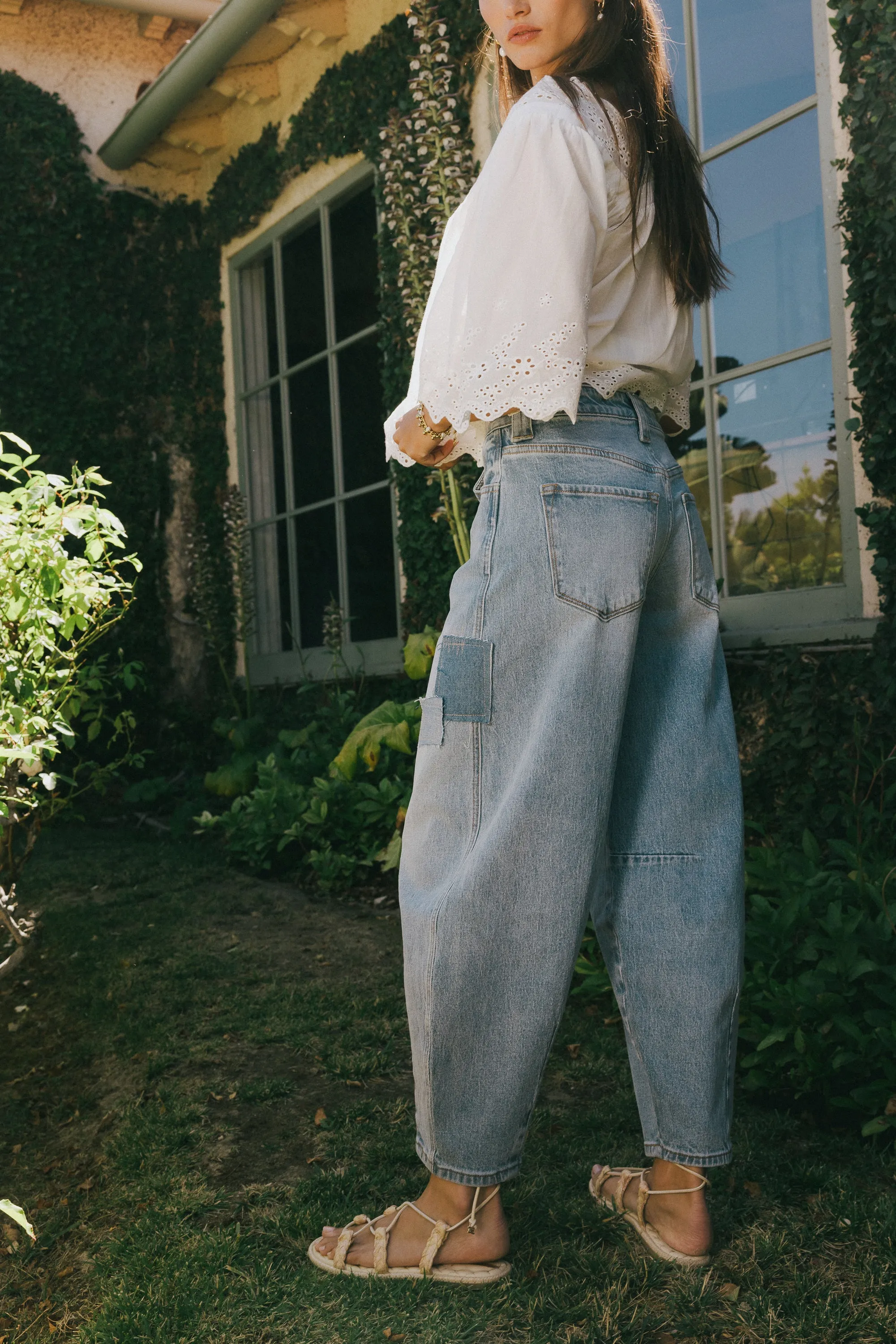 Jane Patchwork Barrel Jeans - FINAL SALE sold by bohme product image thumbnail 2