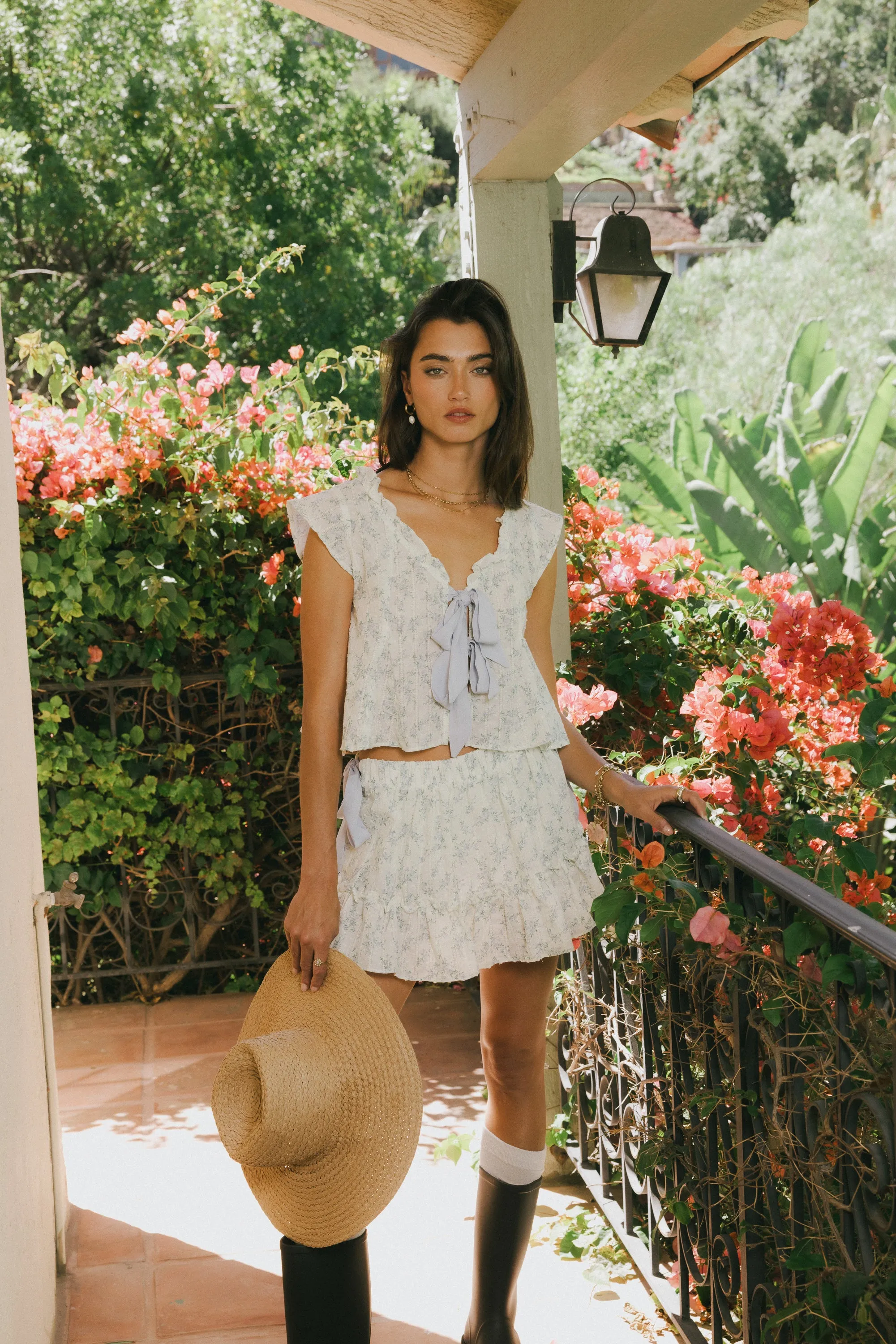 Regina Floral Blouse in Blue - FINAL SALE sold by bohme product image thumbnail 2